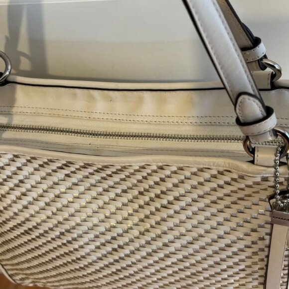 Coach Park Woven Leather Zip Top Tote - Picture 4 of 5